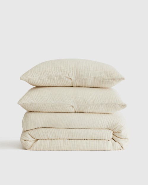 Organic Airy Gauze Duvet Cover Set - Undyed