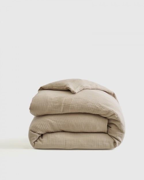 Organic Airy Gauze Duvet Cover - Dune