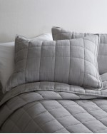 Organic Airy Gauze Box Quilt Set - Fog Grey