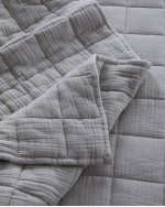 Organic Airy Gauze Box Quilt Set - Fog Grey