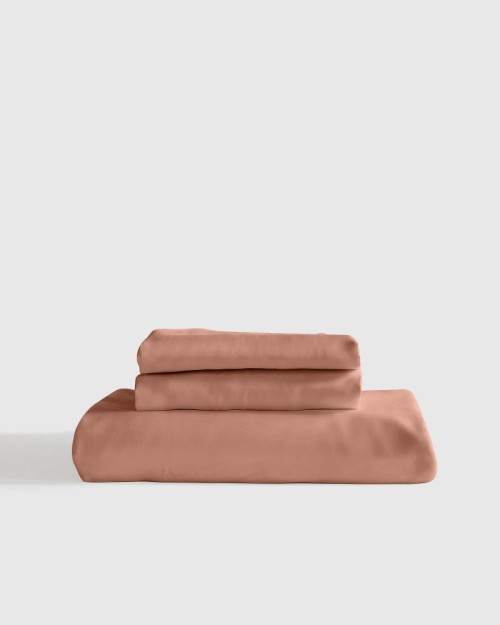 Bamboo Fitted Sheet Set - Clay