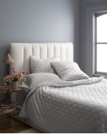 Bamboo Quilted Euro Sham - Light Grey