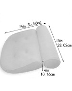 1pc Suction Cup Bathtub Pillow White Simple Bath Pillow For Household