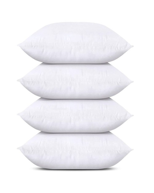 Throw Pillows Set Of 4 White 18 X 18 Inches Pillows For Sofa Bed And Couch Decorative Stuffer Pillows