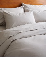 Organic Brushed Cotton Duvet Cover Set - Light Grey