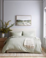 Classic Organic Percale Deluxe Bedding Bundle - Sage