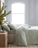 Classic Organic Percale Deluxe Bedding Bundle - Sage