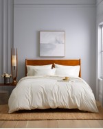 Classic Organic Percale Duvet Cover - Ivory