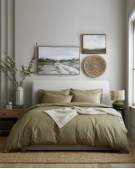 Classic Organic Percale Duvet Cover - Aloe