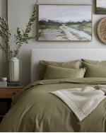 Classic Organic Percale Duvet Cover - Aloe