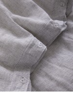 European Linen Stripe Deluxe Bedding Bundle - Grey/White Mini Pinstripe