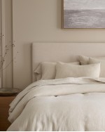 European Linen Chambray Deluxe Bedding Bundle - Natural