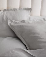 European Linen Euro Sham - Light Grey