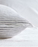 European Linen Euro Sham - Grey/White Stripe