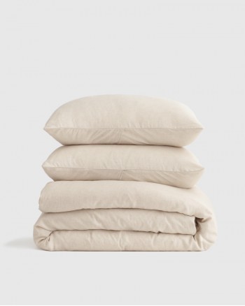 Linen Bamboo Duvet Cover Set - Natural