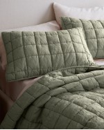 European Linen Box Quilted Sham Set - Willowleaf