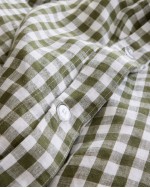 European Linen Duvet Deluxe Bundle - Olive Gingham