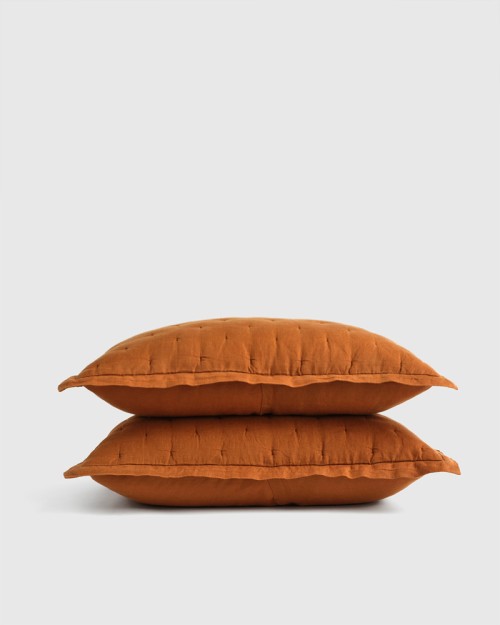 European Linen Dream Sham Set - Terracotta