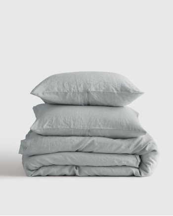 European Linen Duvet Cover Set - Mist