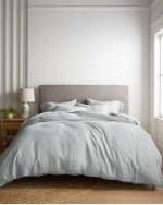 European Linen Duvet Cover Set - Mist