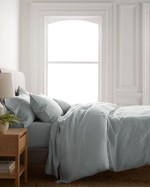 European Linen Duvet Cover Set - Mist