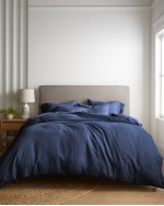 European Linen Duvet Cover Set - Indigo Blue