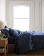 European Linen Duvet Cover Set - Indigo Blue