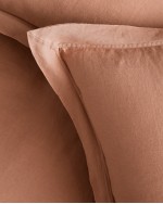 European Linen Double Flange Deluxe Bedding Bundle - Desert Sunset