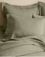 European Linen Double Flange Deluxe Bedding Bundle - Willowleaf